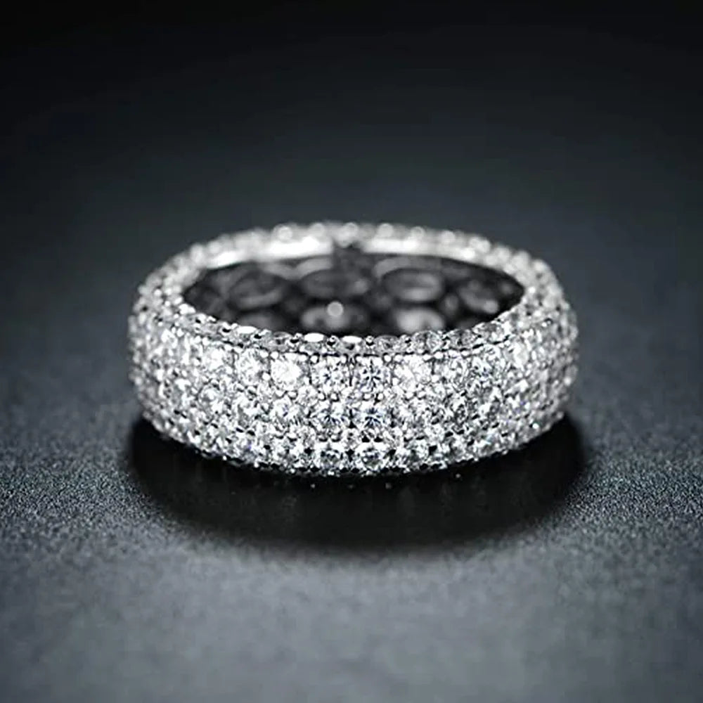Luxury Diamond Wedding Band - 18K Solid Gold Round Brilliant Cut