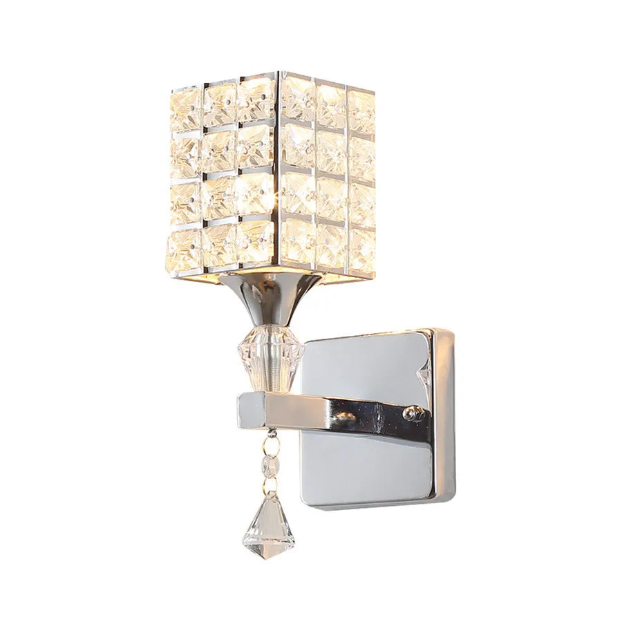 Luxury Crystal Bedside Wall Light Fixture - Elegant Home Decor