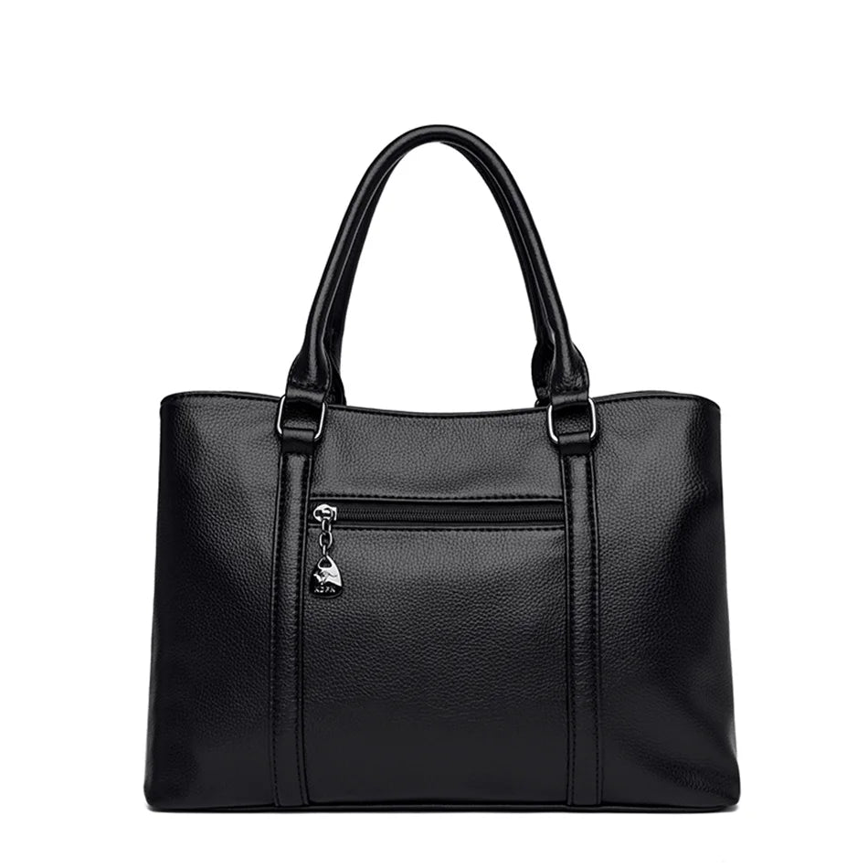 Luxury Leather Shoulder Bag - Elegant Crossbody Tote