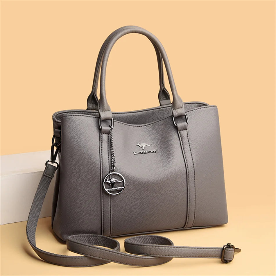 Luxury Leather Shoulder Bag - Elegant Crossbody Tote