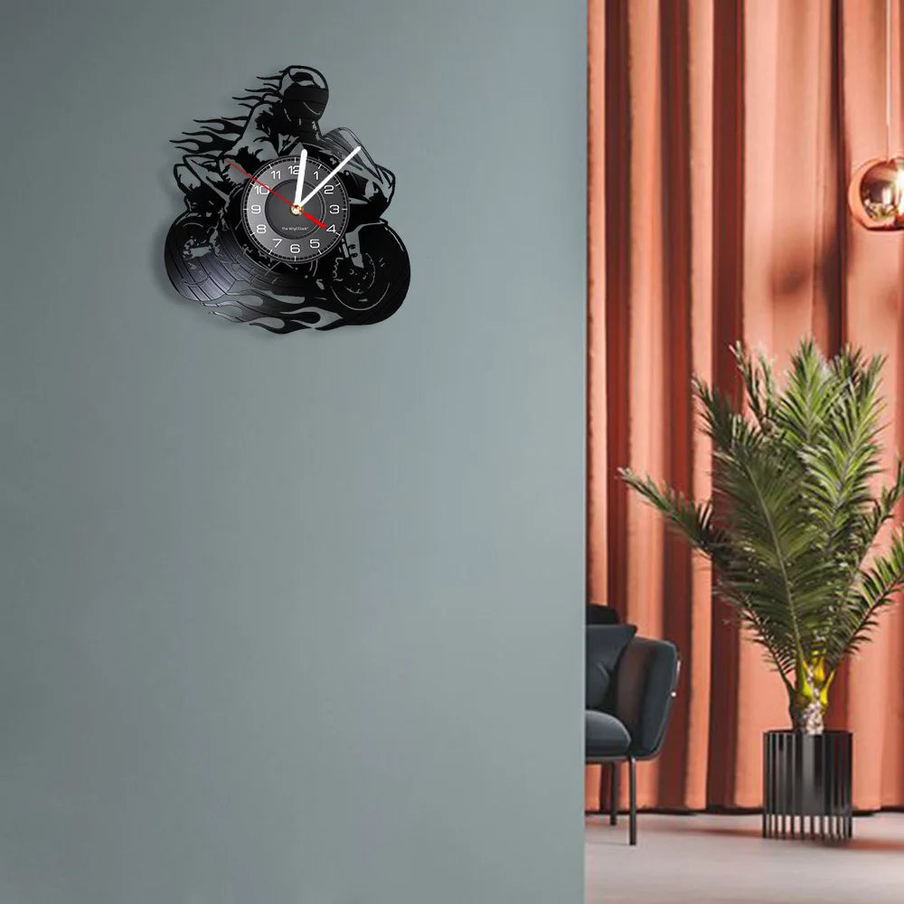 Professional Motorcycle Vinyl Wall Clock - Extreme Freestyle Decor