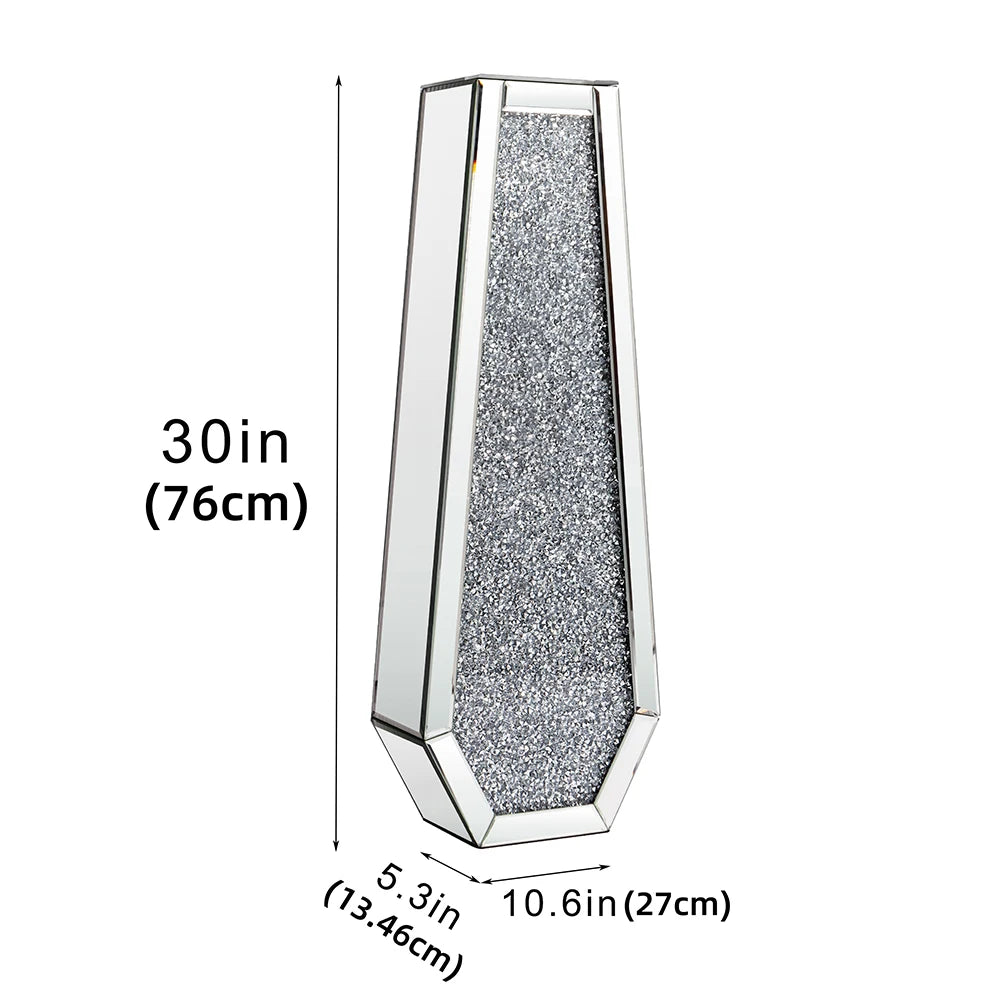 Luxury Floor Mirror Vase - Tall Decorative Glass Floor Vase for Elegant Indoor Decor - Tulique