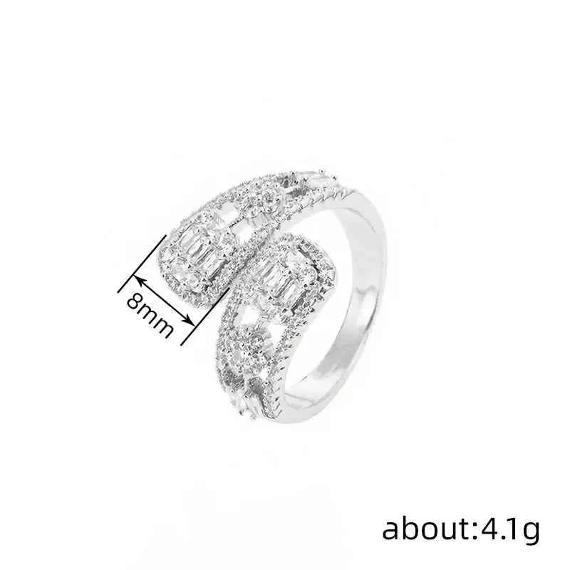 T0808 Women's White Gold Emerald Cut Diamond Engagement Ring With Natural G Color Diamonds