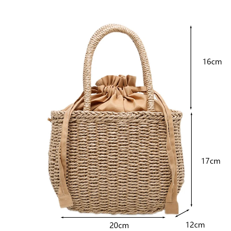 Elegant Straw Clutch - Retro Woven Rattan Bag