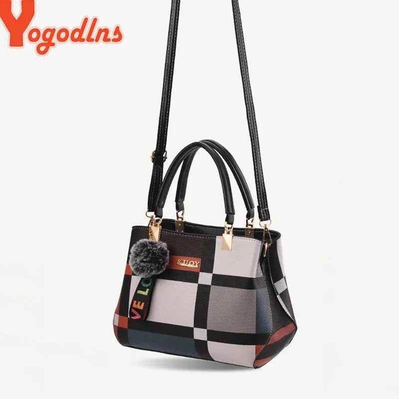 Luxury Plaid Shoulder Bag - Elegant Designer Messenger & Tote