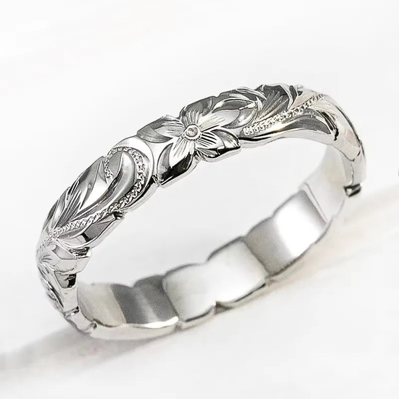 Elegant Floating Rose Ring - Unique Floral Band Jewelry