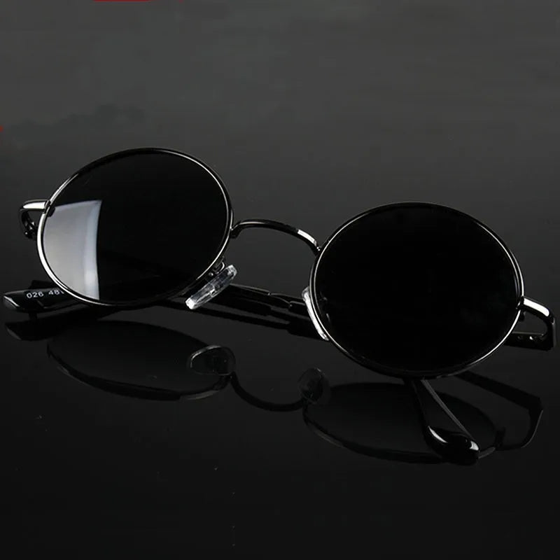 Classic Retro Round Polarized Sunglasses - UV400 Metal Frame