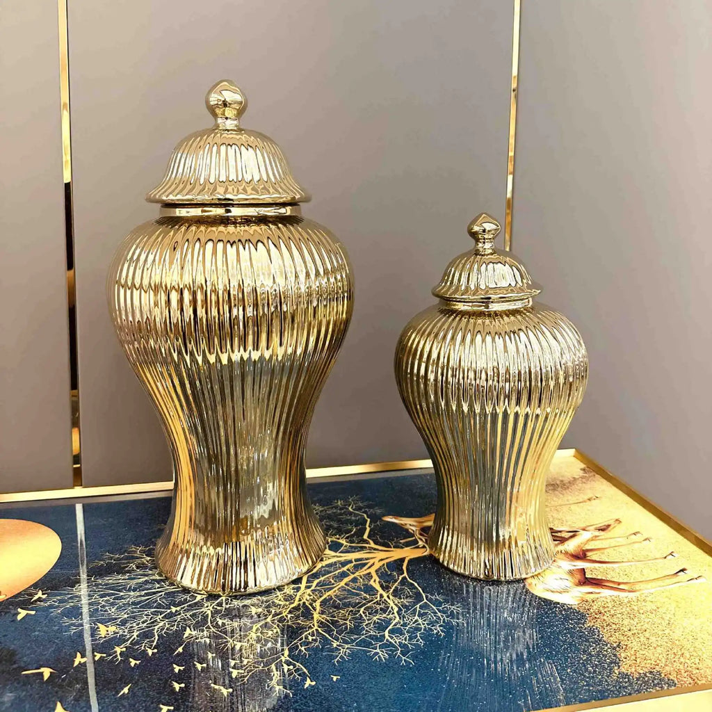 Ceramic Flower Vase - Light Luxury European Tabletop Vase & Storage Jar - Tulique