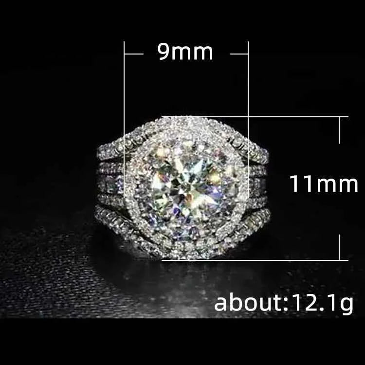 H143 Diamond Ring Women's Round Brilliant Cut Natural Diamond Classic Engagement Ring with Side Stones