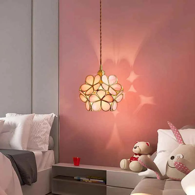 Modern Glass Flower Pendant Light - Elegant LED Hanging Fixture