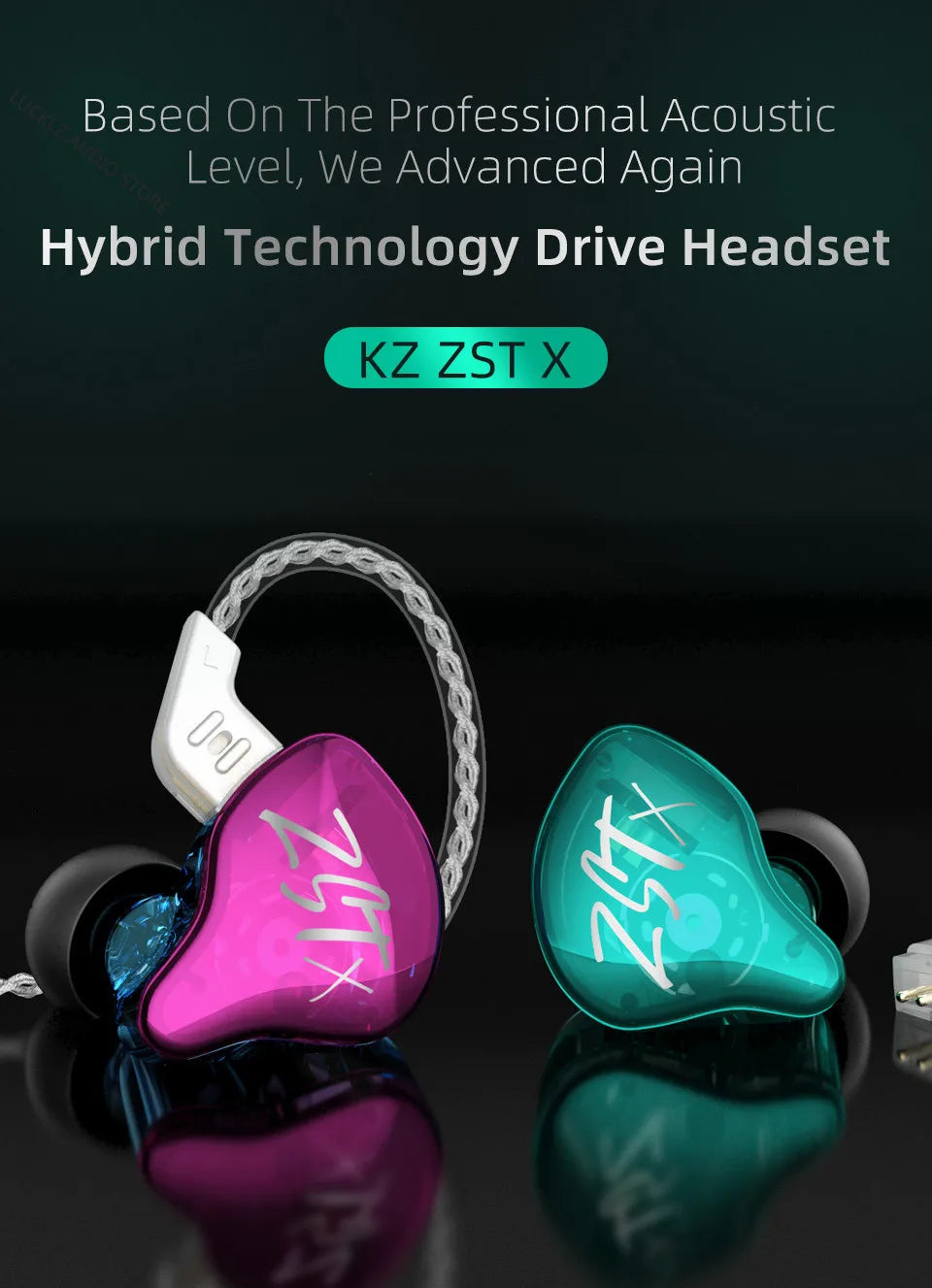 KZ ZST X 1BA 1DD Hybrid HIFI In Ear Earphones Bass Earbud Sport Noise Cancelling Headset KZ ZSTX ZSNPRO ZSX EDX PRO VX C12