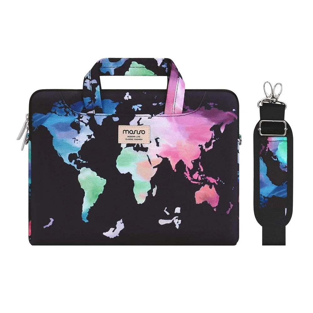 Premium Laptop Shoulder Bag - Water-Resistant Canvas Briefcase
