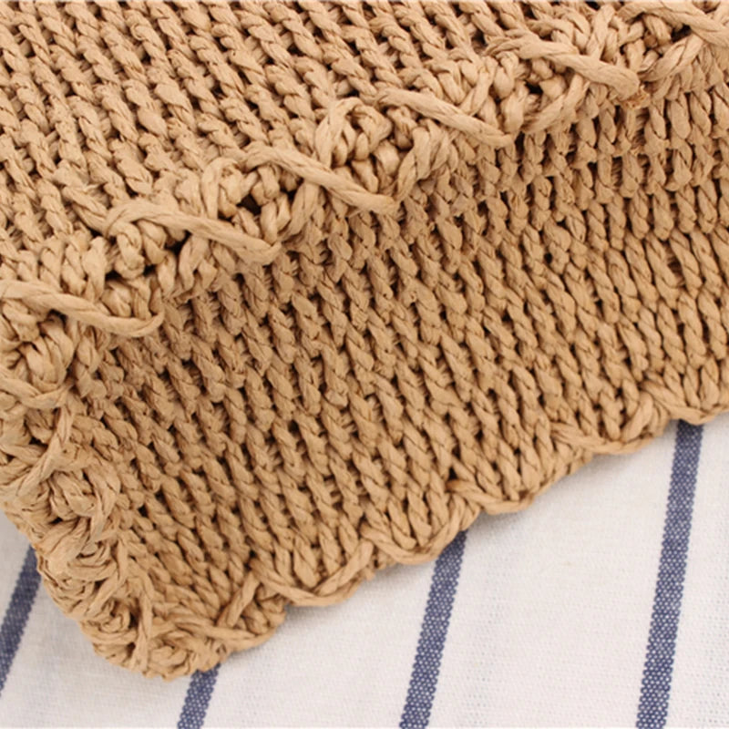 Elegant Straw Beach Bag - Handmade Bohemian Tote