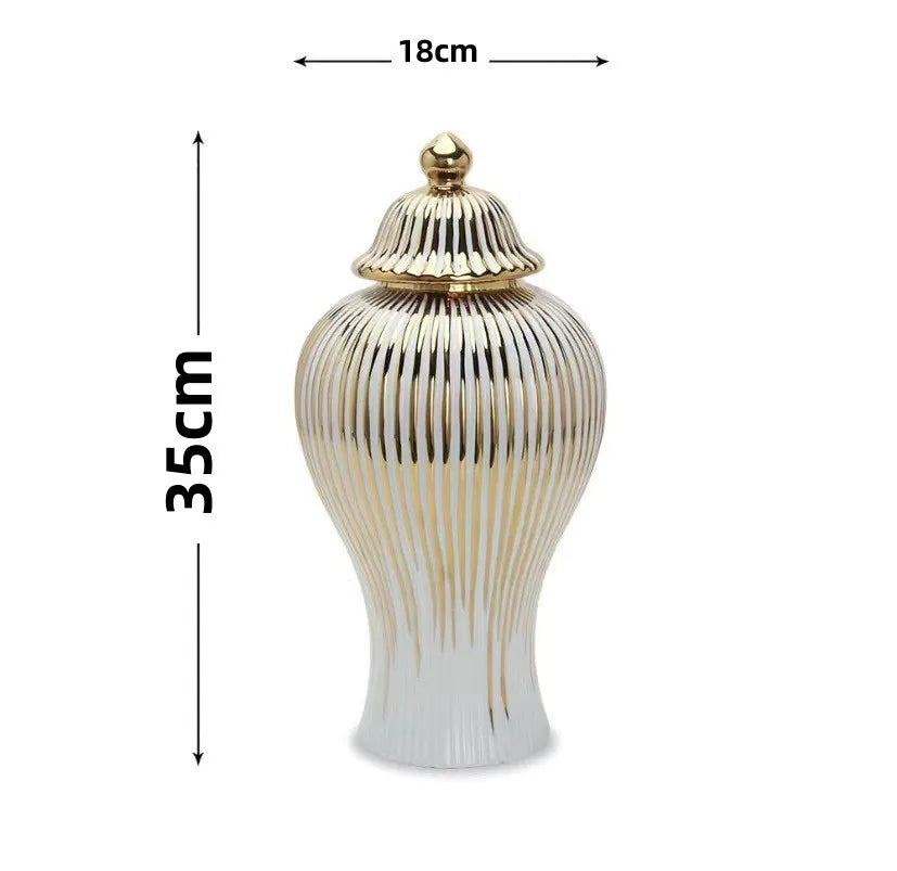 Ceramic Flower Vase - Light Luxury European Tabletop Vase & Storage Jar - Tulique