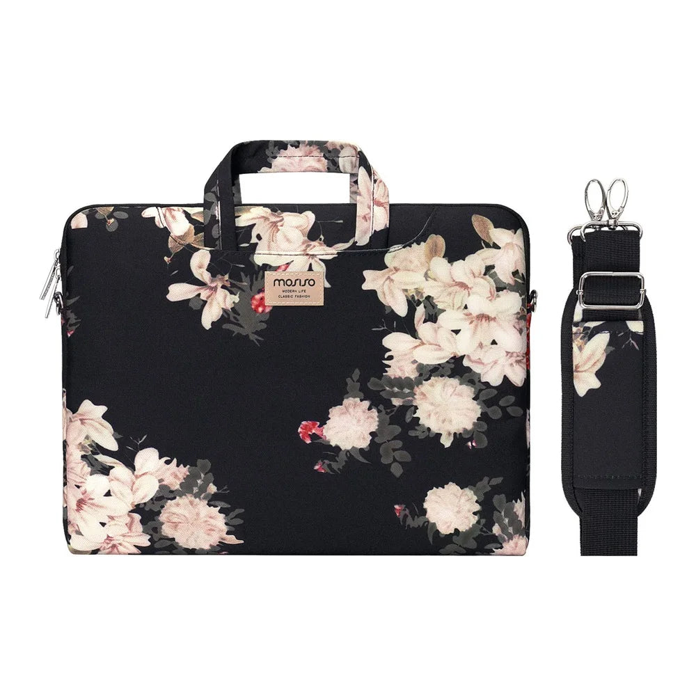 Premium Laptop Shoulder Bag - Water-Resistant Canvas Briefcase