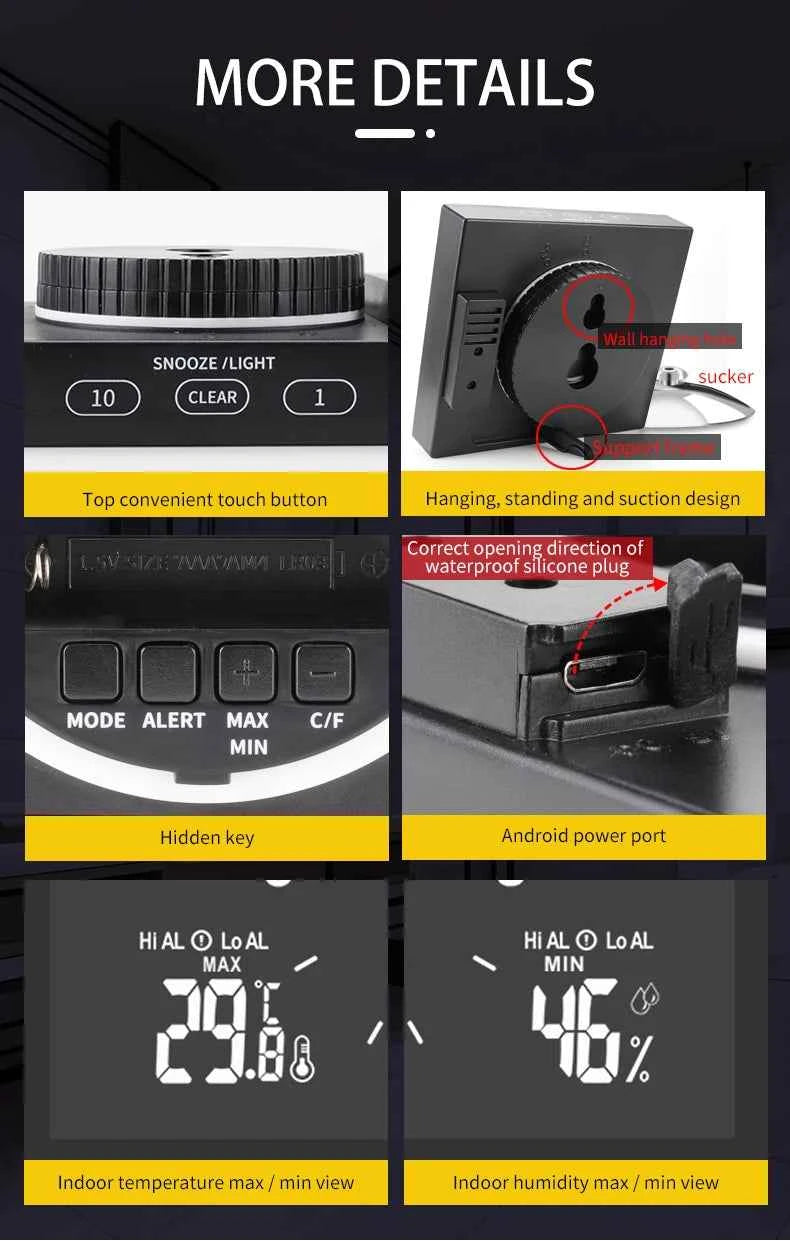 Waterproof Digital Clock with Timer - IP65 LED Display for Any Environment - Tulique