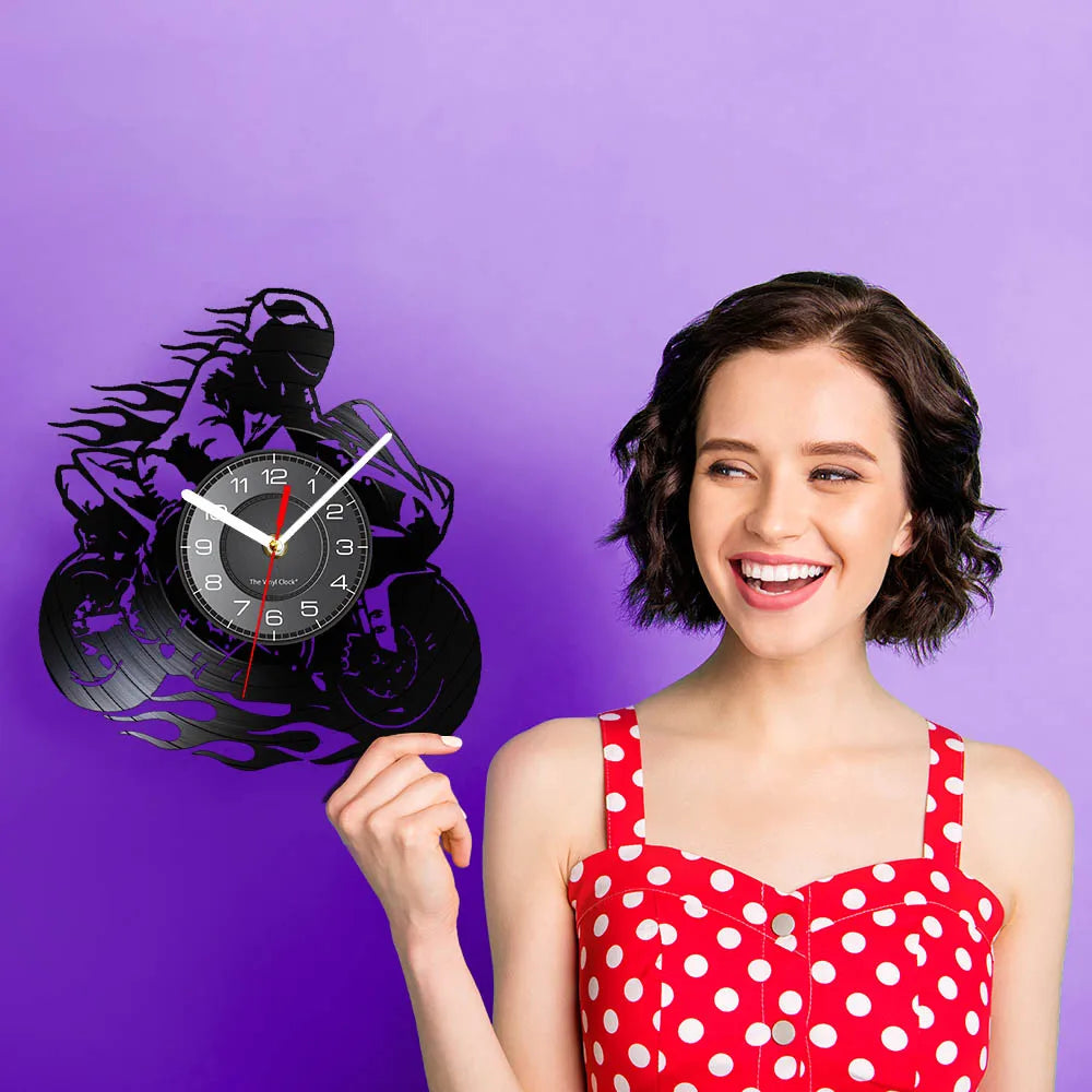 Professional Motorcycle Vinyl Wall Clock - Extreme Freestyle Decor