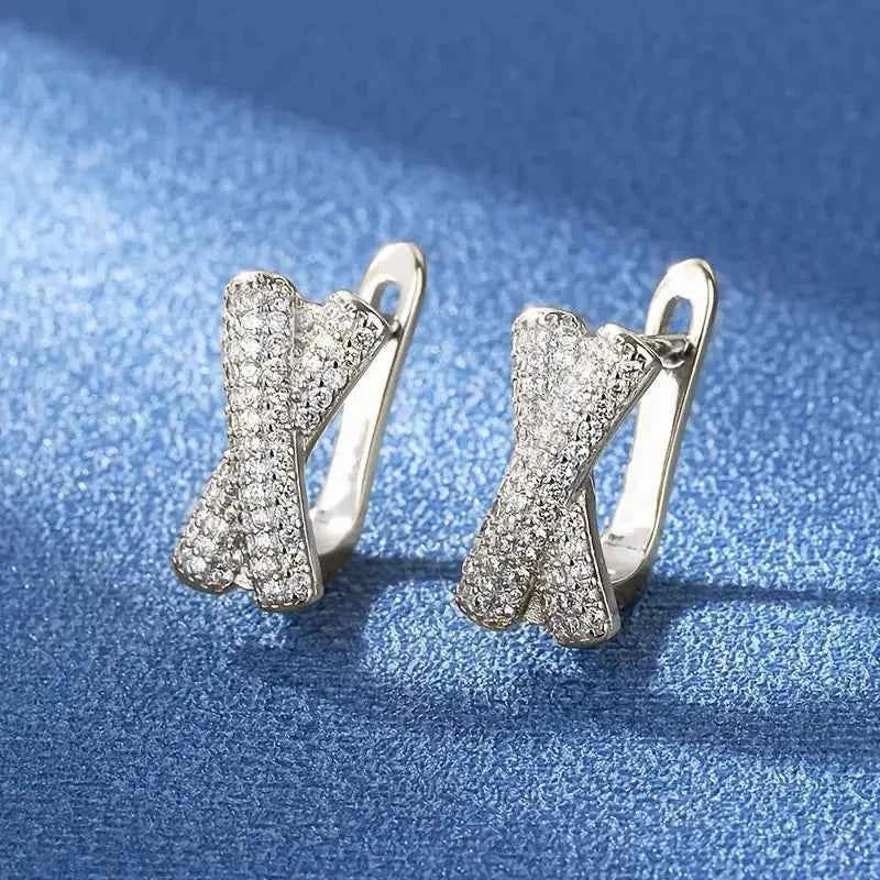 Klloalsw Natural Diamond Earrings 18K Solid Gold White Gold Round Brilliant Cut Luxury Women's Everyday Wear Wholesale Jewelry