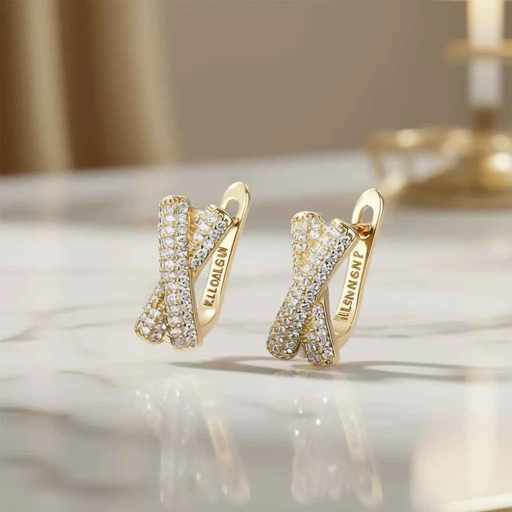 Klloalsw Natural Diamond Earrings 18K Solid Gold White Gold Round Brilliant Cut Luxury Women's Everyday Wear Wholesale Jewelry