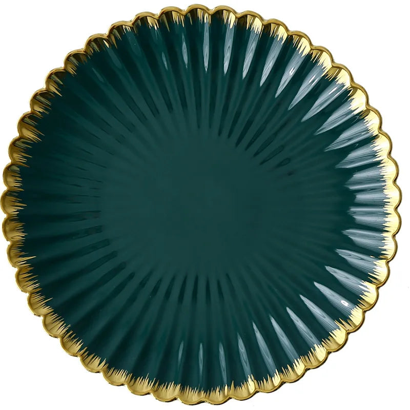 Elegant Vintage Ceramic Dinnerware Set - Gold Rim Design
