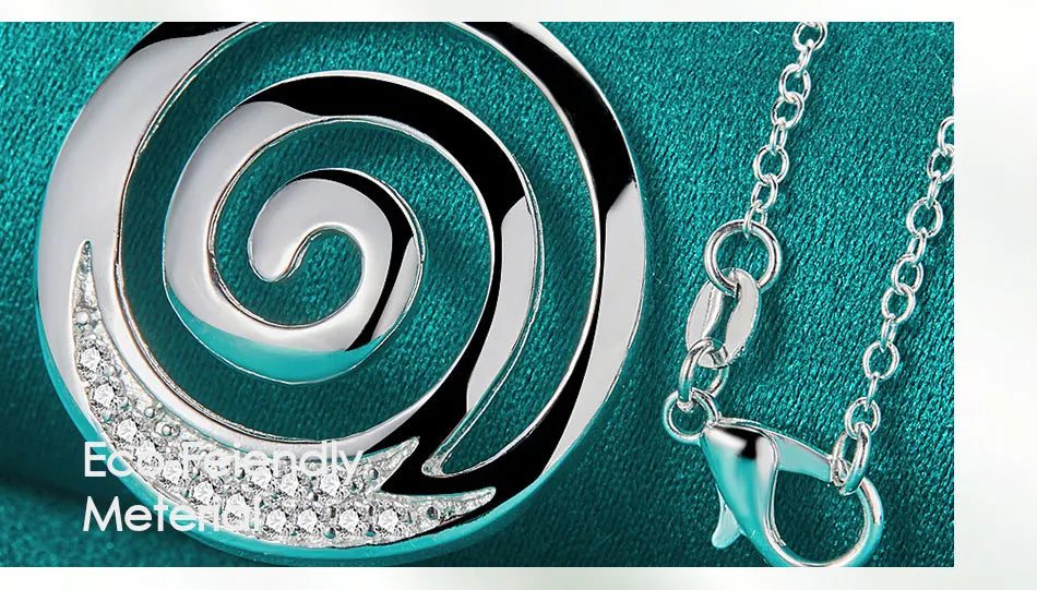 Elegant Zircon Pendant Necklace - Sterling Silver Charm