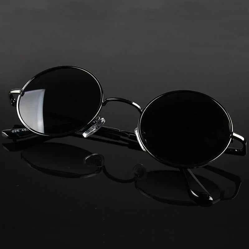 Classic Retro Round Polarized Sunglasses - UV400 Metal Frame