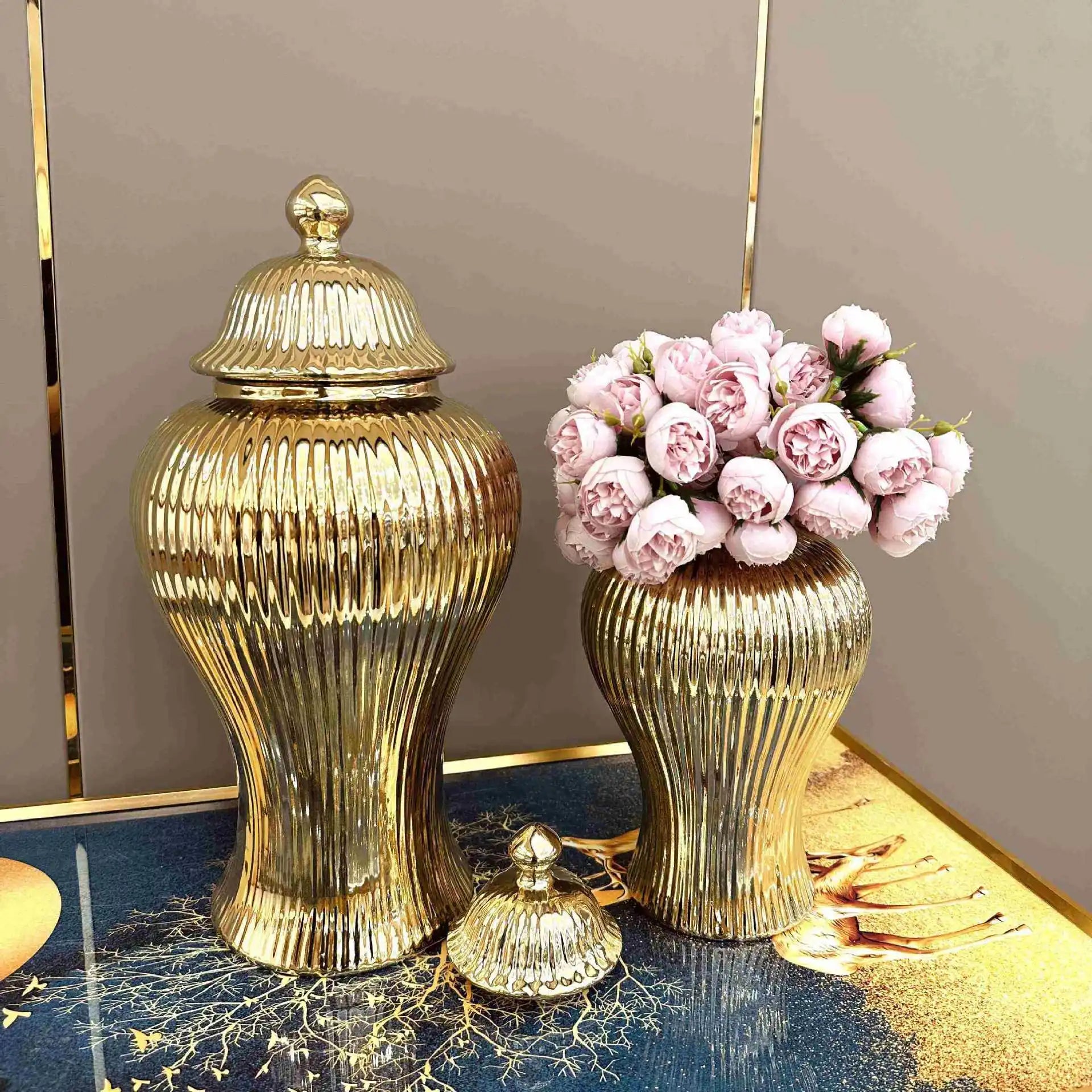 Ceramic Flower Vase - Light Luxury European Tabletop Vase & Storage Jar - Tulique