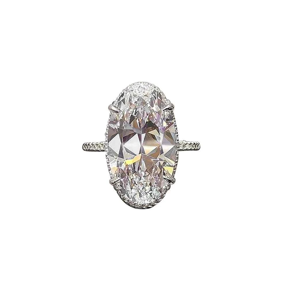 F1419 Women's Pear Cut Synthetic Lab Grown Diamond Engagement Ring Luxury Style 18K White Gold Halo Setting