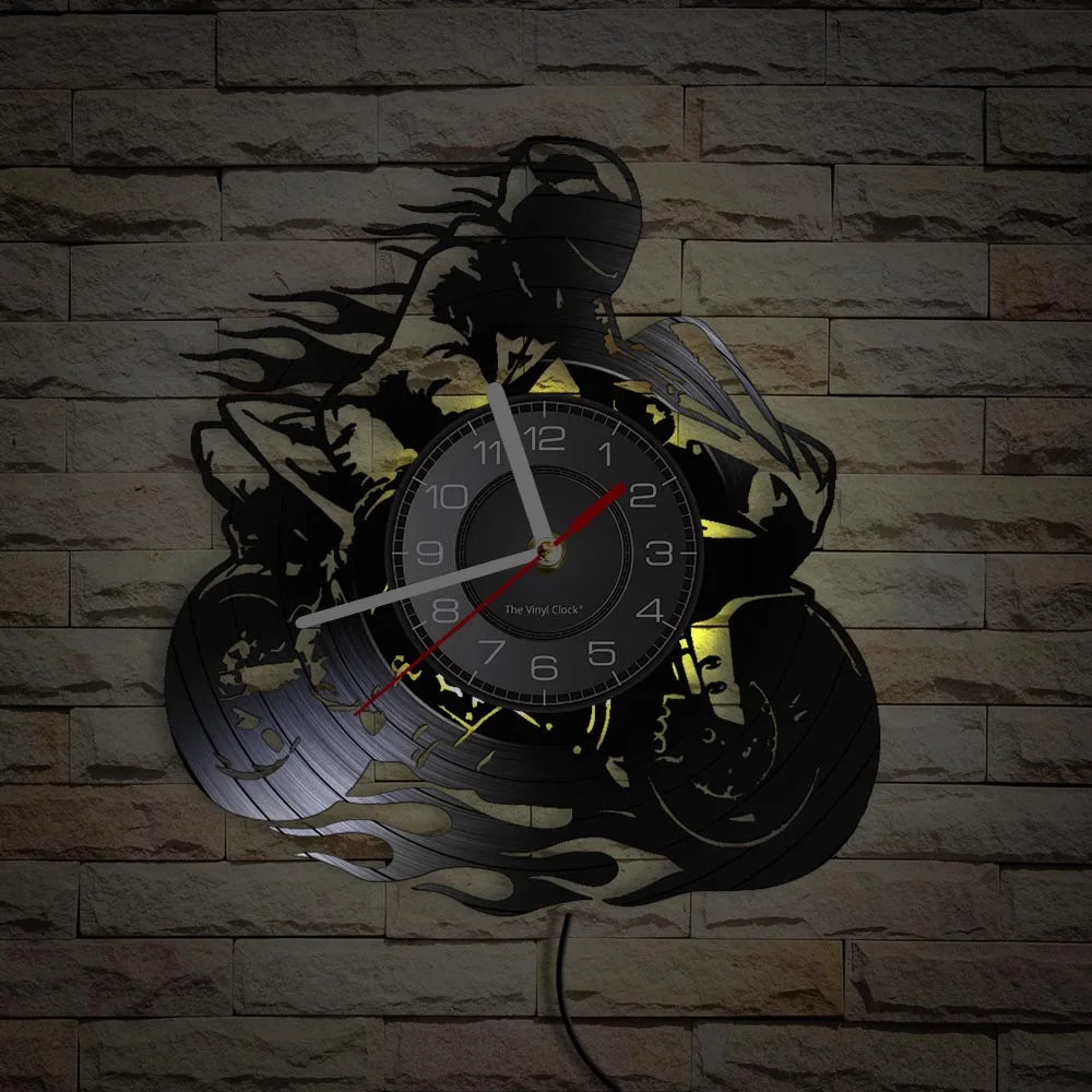 Professional Motorcycle Vinyl Wall Clock - Extreme Freestyle Decor
