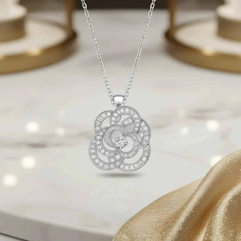 E3202 Diamond Earrings Silver Round Brilliant Cut G Color Natural Diamonds Side Diamond Women's Classic Everyday Wear Jewelry