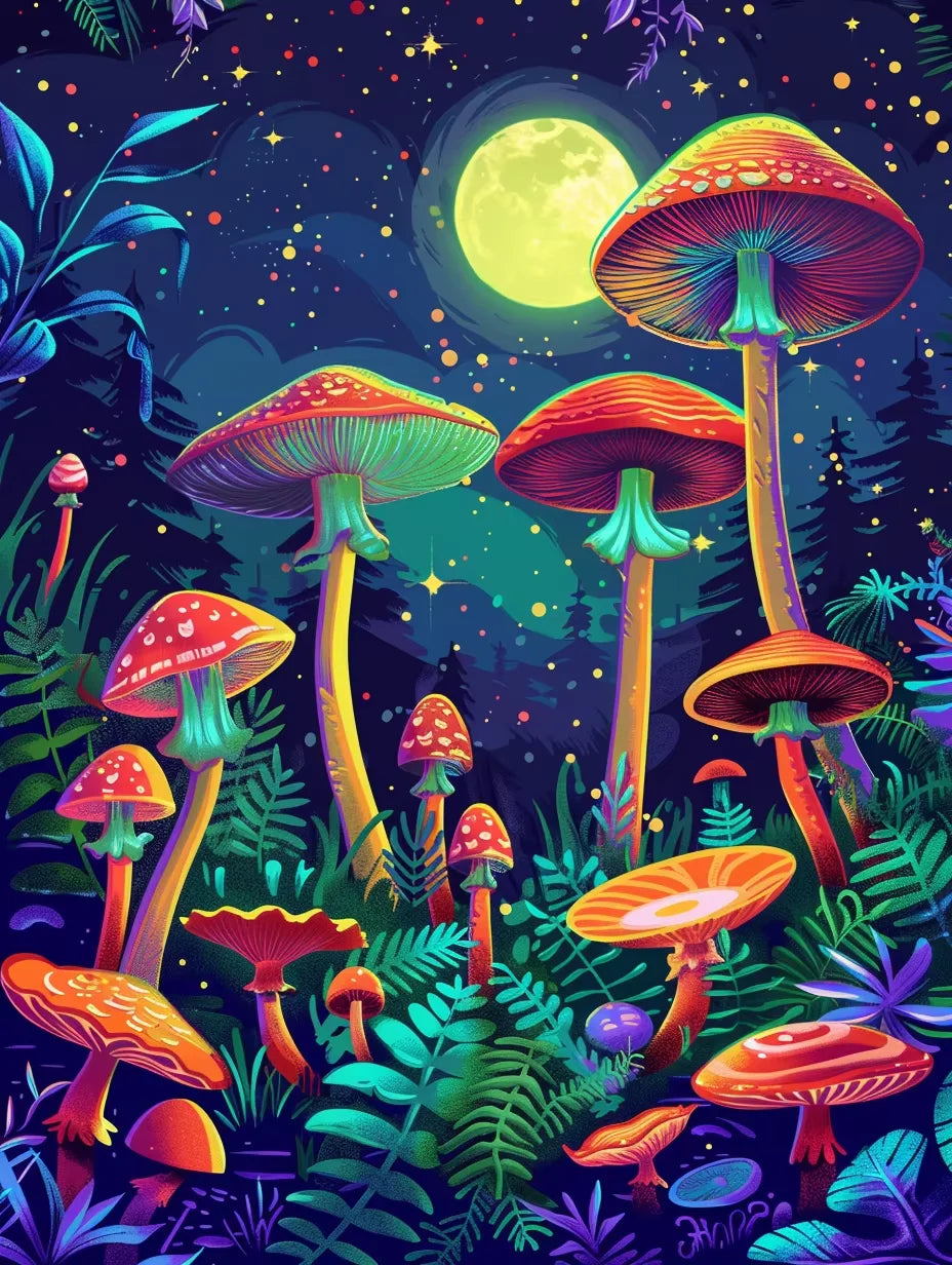 5D Diamond Painting Mushroom Portrait Kit with Round & Square Diamonds (40×50cm) - Tulique