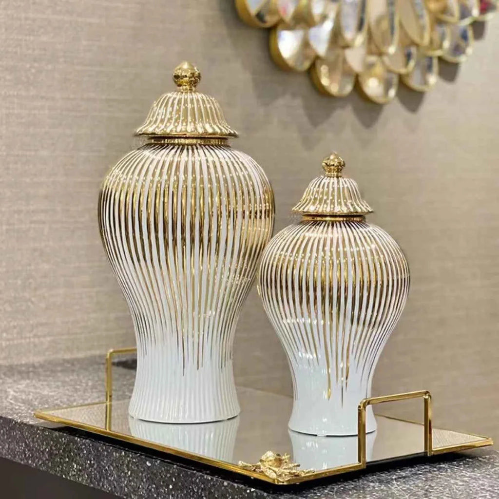 Ceramic Flower Vase - Light Luxury European Tabletop Vase & Storage Jar - Tulique