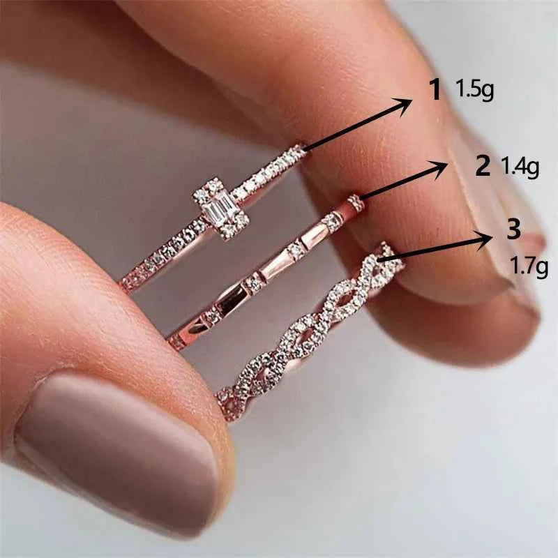 F1227 Rose Gold Diamond Women's Emerald Cut Natural Diamond Engagement Ring G Color Side Diamond Elegant Jewelry