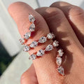Pear cubic zirconia eternity band - rose gold prong setting ring on finger
