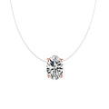 Elegant Oval Zircon Necklace - Invisible Transparent Choker