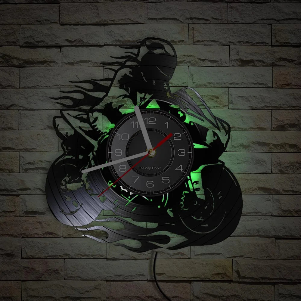 Professional Motorcycle Vinyl Wall Clock - Extreme Freestyle Decor