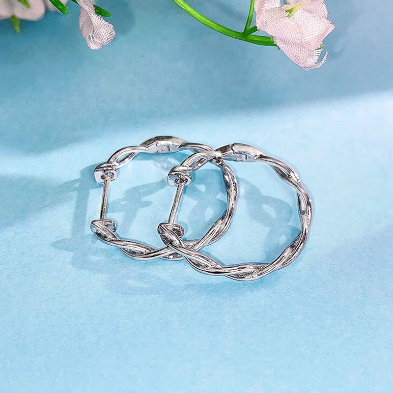 Classic White Gold Hoop Earrings - Lightweight & Elegant