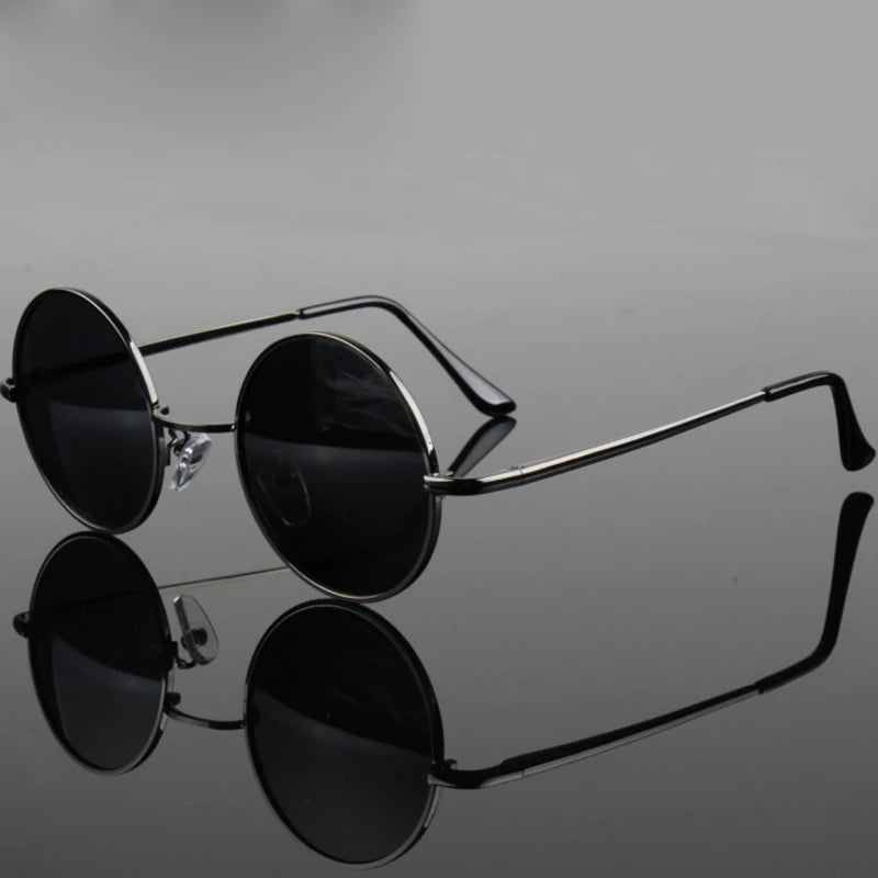 Classic Retro Round Polarized Sunglasses - UV400 Metal Frame
