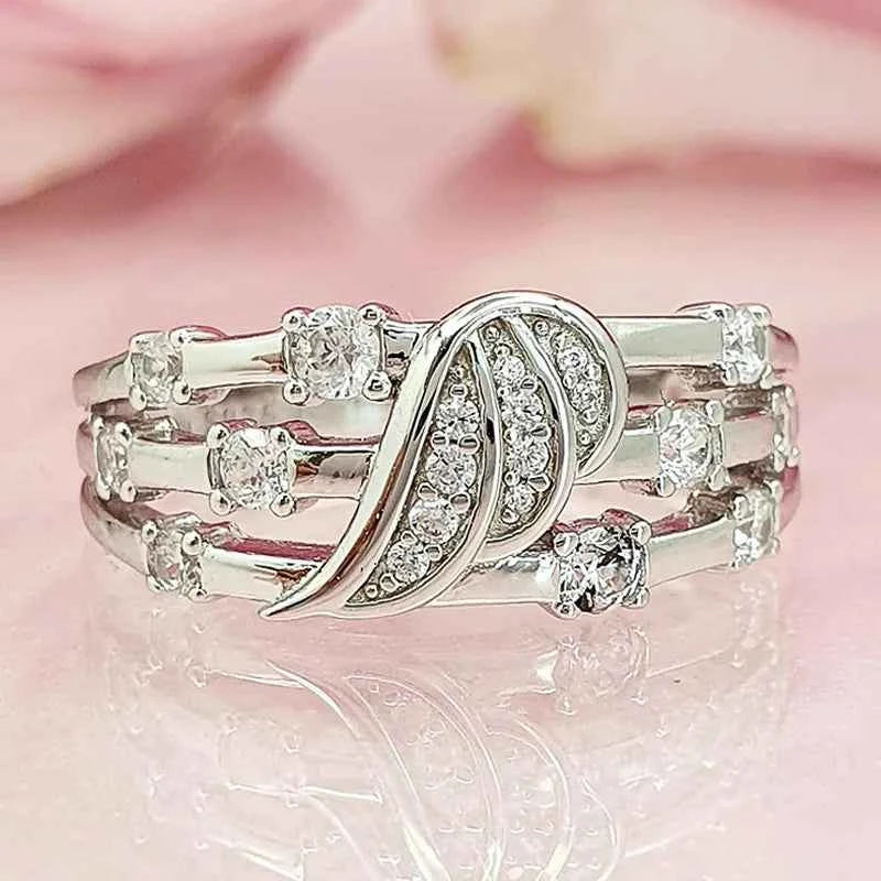 F407 White Gold Diamond Engagement Ring Women's Round Brilliant Cut Natural Diamond G Color Stackable Band Jewelry