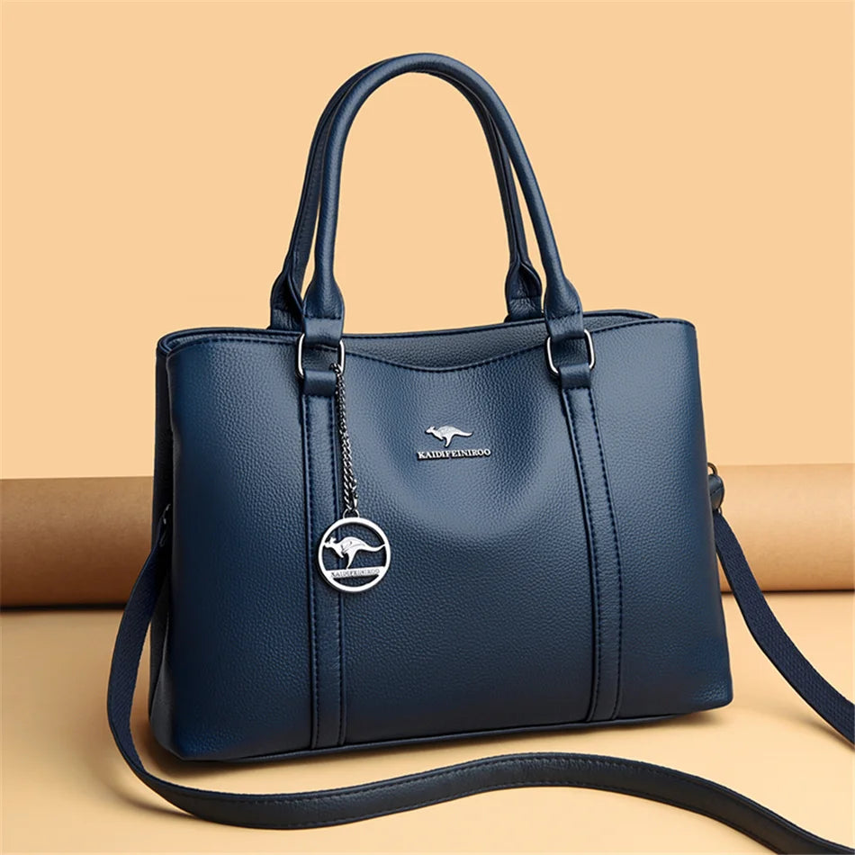 Luxury Leather Shoulder Bag - Elegant Crossbody Tote