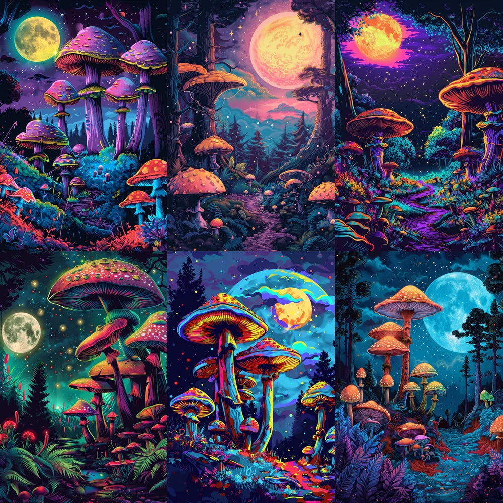 5D Diamond Painting Mushroom Portrait Kit with Round & Square Diamonds (40×50cm) - Tulique