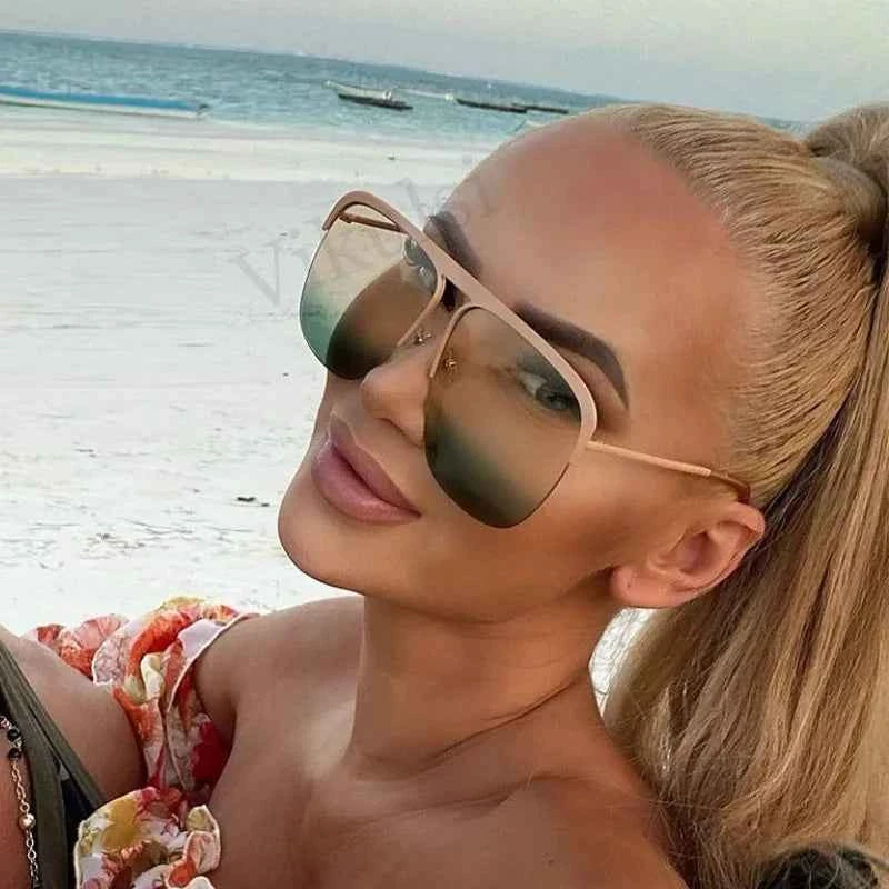Luxury Oversized Square Sunglasses - UV400 Fashion Shades