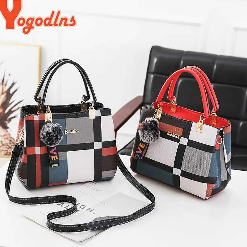 Luxury Plaid Shoulder Bag - Elegant Designer Messenger & Tote