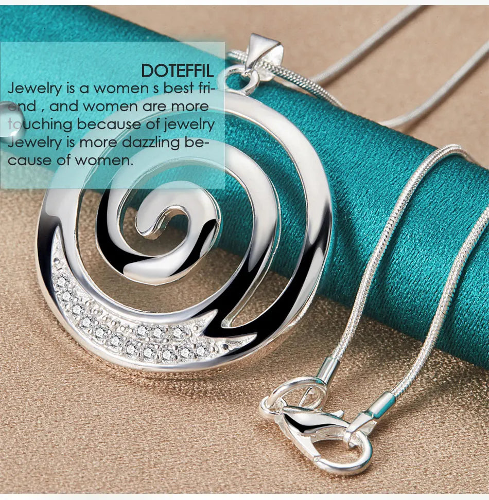Elegant Zircon Pendant Necklace - Sterling Silver Charm
