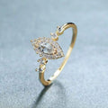 Marquise diamond engagement ring - 18K gold filled with halo side diamonds, elegant design