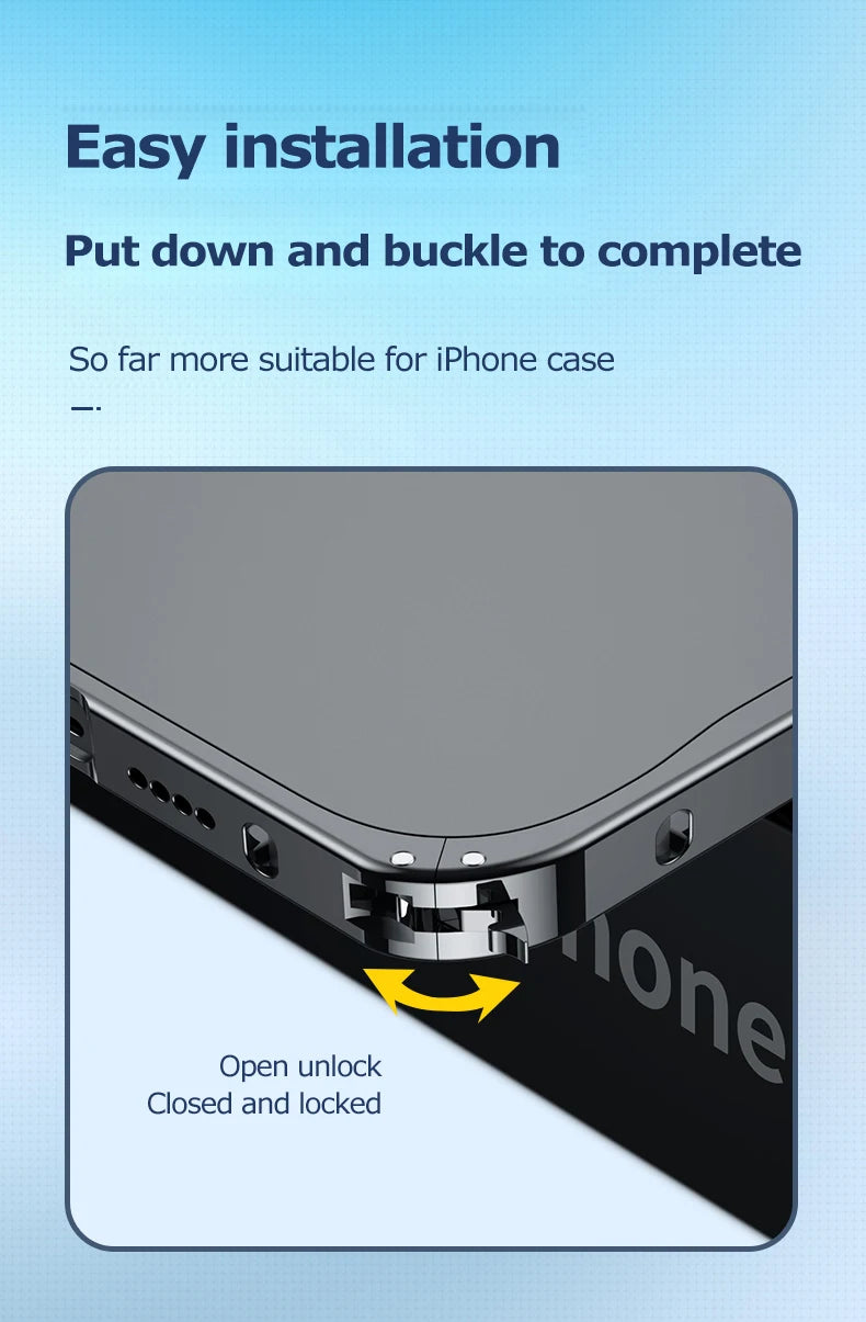 Premium Magnetic Aluminum iPhone Case - Full Protection