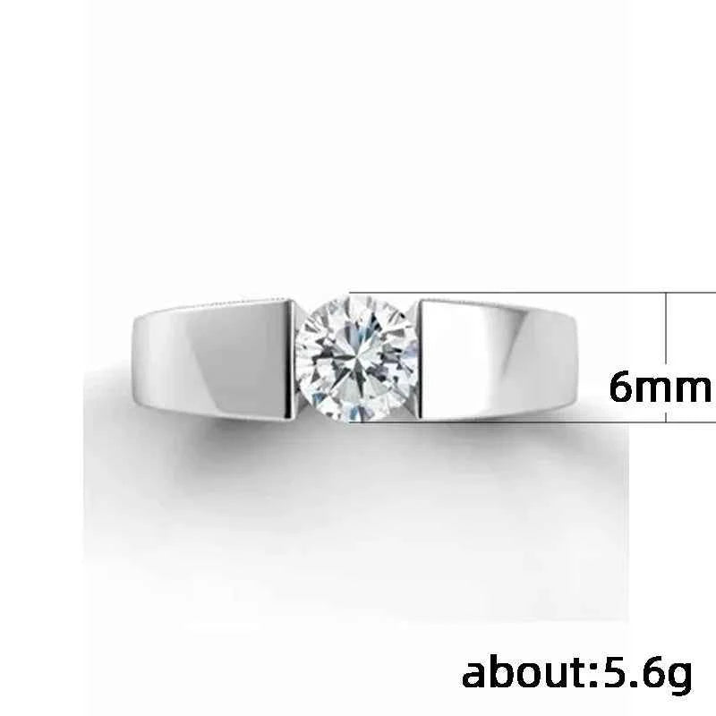F284 Women's White Gold Diamond Ring Round Brilliant Cut Natural D Color Classic Engagement Style