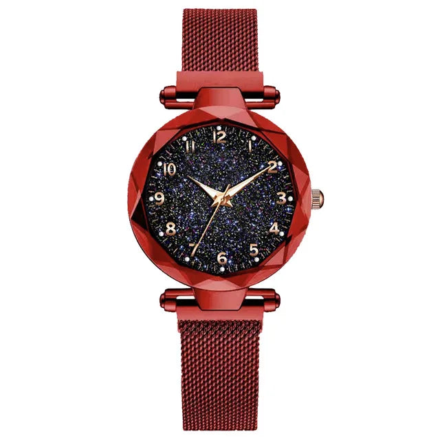 Elegant Magnetic Starry Sky Watch - Women's Quartz Wristwatch