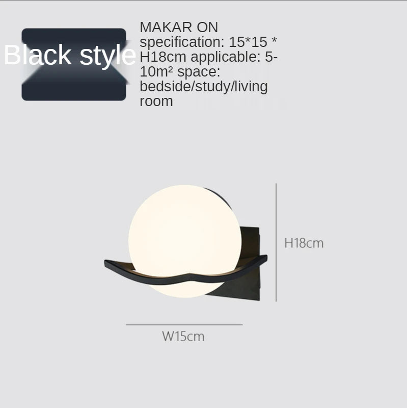 Luxury Milky Glass Ball Wall Light - Modern Gold Indoor Lamp