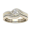Elegant Diamond Rings - Sparkling Wave Design Engagement Set